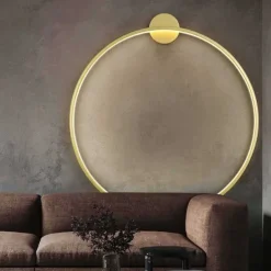 Round Indoor Led Wall Lights Wall Sconces Modern Ring Wall Mounted Lighting Fixture Mid Century Circle Wall Lamps Decor Wall Gold Black 85-265V