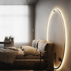 Round Indoor Led Wall Lights Wall Sconces Modern Ring Wall Mounted Lighting Fixture Mid Century Circle Wall Lamps Decor Wall Gold Black 85-265V