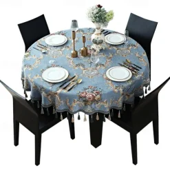 Round Tablecloth Farmhouse Table Cloth Spring Tablecloth Round Outdoor Cloth Table Cover Oval Rectangle For Picnic,Wedding,Dining,Easter,Kitchen