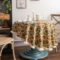 Round Tablecloths Elegant and Durable Table Covers Perfect for Dining and Kitchen Tables Ideal for Everyday Use or Special Occasions