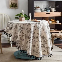 Round Tablecloths Elegant and Durable Table Covers Perfect for Dining and Kitchen Tables Ideal for Everyday Use or Special Occasions