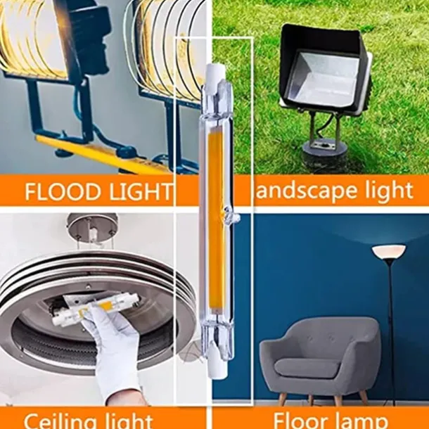 R7S LED Bulb 78mm 118mm Glass Tube High Power COB Light AC110V 220V Home Replace Halogen Lamp 100W Equivalent Warm Cold White 360°Beam Angle 110-240V