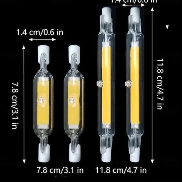 R7S LED Bulb 78mm 118mm Glass Tube High Power COB Light AC110V 220V Home Replace Halogen Lamp 100W Equivalent Warm Cold White 360°Beam Angle 110-240V