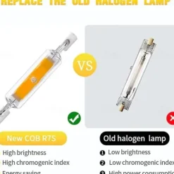 R7S LED Bulb 78mm 118mm Glass Tube High Power COB Light AC110V 220V Home Replace Halogen Lamp 100W Equivalent Warm Cold White 360°Beam Angle 110-240V