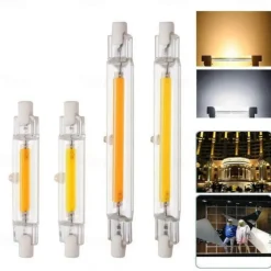 R7S LED Bulb 78mm 118mm Glass Tube High Power COB Light AC110V 220V Home Replace Halogen Lamp 100W Equivalent Warm Cold White 360°Beam Angle 110-240V