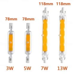 R7S LED COB Light Bulb 78MM 3W 5W 118MM 7W 12W J78 J118 Double Ended Flood Light Landscape Lights Warm Cold White AC 110V 220V