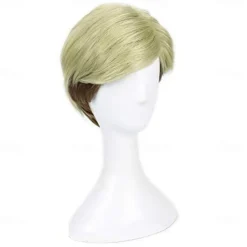 RUIMING Erwin Smith WigAttack on Titan Cosplay Costume Light Golden Gradient Short HairGoldbrown Halloween Wigs