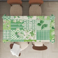 Rural American Floral Pattern Print Rectangle Tablecloth Waterproof Rectangular Table Cloth for Kitchen Dining