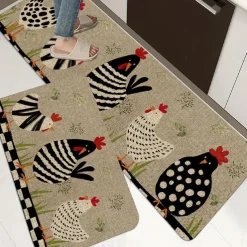 Rustic Chicken Kitchen Mat Non-Slip Rug Indoor Outdoor Mat Bedroom Decor Bathroom Mat Entrance Rug Door Mat