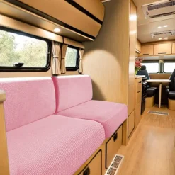 RV Dinette Cushion Covers Stretch Corn Velvet RV Cushion Covers - Elastic Sofa Seat Slipcovers for Camper - Comfortable and Durable for Camping and RV Furniture