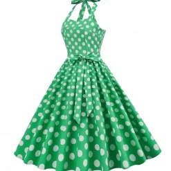 50s A-Line Dress Retro Vintage 1950s Cocktail Dress Dailywear Dress Party Costume Flare Dress Women's Costume Vintage Cosplay Party / Evening Dress