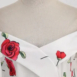 50s A-Line Dress 1950s Grease Outfits Vintage Elegant Summer Cocktail Dress Women's Off Shoulder Vintage Dress Wedding Party Knee Length A-Line Dress Masquerade