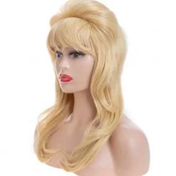 50s Beehive Wigs for Women Blonde Bouffant Big Synthetic Married Housewife Vintage Costume Cosplay Wig Halloween Wigs