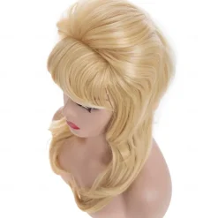 50s Beehive Wigs for Women Blonde Bouffant Big Synthetic Married Housewife Vintage Costume Cosplay Wig Halloween Wigs