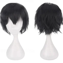 s Cosplay Wigs For Men And Women Heat Resistant Fiber Anime Wig 12Inch Halloween Wigs