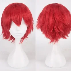 s Cosplay Wigs For Men And Women Heat Resistant Fiber Anime Wig 12Inch Halloween Wigs