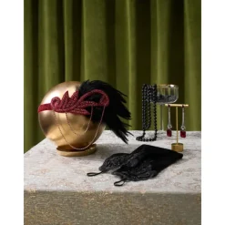 1920s Flapper Headband Feather Accessories Set for Women 4 PCS Roaring 20s Great Gatsby Faux Pearl Necklace Gloves Earrings Masquerade Halloween Carnival