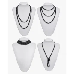 1920s Flapper Headband Feather Accessories Set for Women 4 PCS Roaring 20s Great Gatsby Faux Pearl Necklace Gloves Earrings Masquerade Halloween Carnival