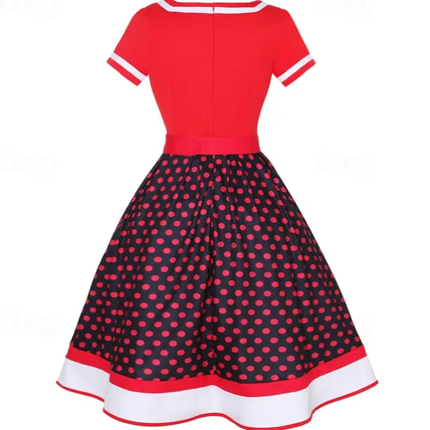 1950s Grease Outfits Vintage Inspired Flare Dress Women's Costume Vintage Cosplay Date Party & Evening Festival Silk Scarf