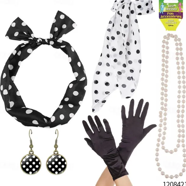 1950s Grease Outfits Vintage Inspired Flare Dress Women's Costume Vintage Cosplay Date Party & Evening Festival Silk Scarf