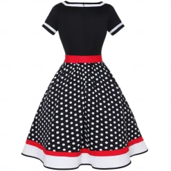 1950s Grease Outfits Vintage Inspired Flare Dress Women's Costume Vintage Cosplay Date Party & Evening Festival Silk Scarf