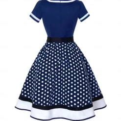 1950s Grease Outfits Vintage Inspired Flare Dress Women's Costume Vintage Cosplay Date Party & Evening Festival Silk Scarf