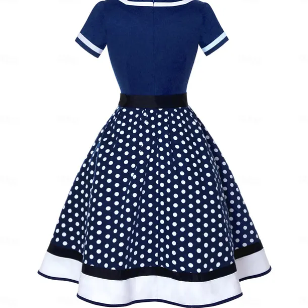 1950s Grease Outfits Vintage Inspired Flare Dress Women's Costume Vintage Cosplay Date Party & Evening Festival Silk Scarf