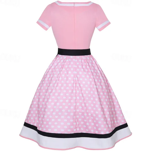 1950s Grease Outfits Vintage Inspired Flare Dress Women's Costume Vintage Cosplay Date Party & Evening Festival Silk Scarf