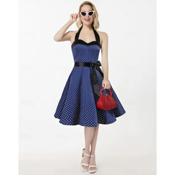 1950s Grease Outfits Vintage Inspired A Line Dress Swing Dress Accesories Set Flare Dress Women's Costume Vintage Cosplay Date Party & Evening Festival A-Line Silk Scarf