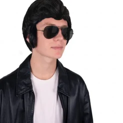 50s Greaser Wig for Men Black Wig Carnival Costume Accessory for Men Costume Party, Cosplay, Role Play Wig for Adults 50s Rock Legend Costume Accessory Halloween Wigs