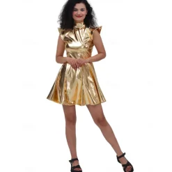 1980s Hip Hop Shiny Metallic Dress Disco Fancy Dress Women's Carnival Costume Halloween Carnival Mardi Gras Performance Party Pride Parade Adults' Dress