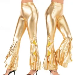 1980s Hip Pop Bell Bottom Pants Abba Costume Flared Trousers Solid Color Fancy Dress Women's Carnival Costume Carnival Performance Prom Pride Parade Adults' Pants All Seasons