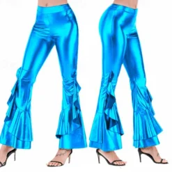 1980s Hip Pop Bell Bottom Pants Abba Costume Flared Trousers Solid Color Fancy Dress Women's Carnival Costume Carnival Performance Prom Pride Parade Adults' Pants All Seasons