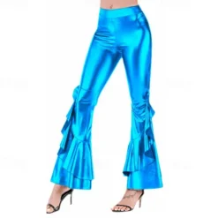 1980s Hip Pop Bell Bottom Pants Abba Costume Flared Trousers Solid Color Fancy Dress Women's Carnival Costume Carnival Performance Prom Pride Parade Adults' Pants All Seasons