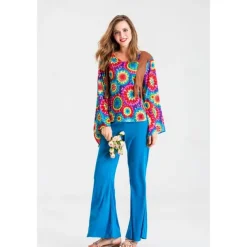 1960s Hippie 1970s Pants Cosplay Costume Outfits Disco Fancy Dress Women's Carnival Masquerade Party / Evening Pride Parade Pride Month Adults' Vest Top Pants All Seasons