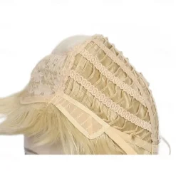 70S Long Blonde Wavy Hippie Wigs Halloween Cosplay Costume Wig for Women Party