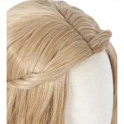 70S Long Blonde Wavy Hippie Wigs Halloween Cosplay Costume Wig for Women Party