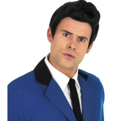 50's Men's Wig Black Wig for Men 50s Sideburns Costume Black Wig Boy Mens 1950 Wig For Carvinal Halloween Wigs