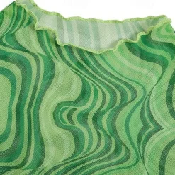 1970s Outfits for Women Bell Sleeve Tops Disco Outfit Floral Mock Neck Mesh Top