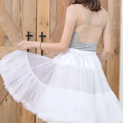 1950s Princess Petticoat Hoop Skirt Under Skirt Tulle Skirt Solid Color Fancy Dress Women's Masquerade Event / Party Prom Bachelorette Party Adults' Skirt