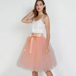 1950s Princess Rockabilly Knee Length Petticoat Hoop Skirt Tutu Under Skirt Solid Color Fancy Dress Women's Carnival Masquerade Party Evening Wear Cocktail Party Tea Party Adults' Skirt