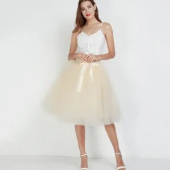 1950s Princess Rockabilly Knee Length Petticoat Hoop Skirt Tutu Under Skirt Solid Color Fancy Dress Women's Carnival Masquerade Party Evening Wear Cocktail Party Tea Party Adults' Skirt