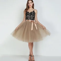 1950s Princess Rockabilly Knee Length Petticoat Hoop Skirt Tutu Under Skirt Solid Color Fancy Dress Women's Carnival Masquerade Party Evening Wear Cocktail Party Tea Party Adults' Skirt