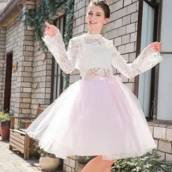 1950s Princess Rockabilly Knee Length Petticoat Hoop Skirt Tutu Under Skirt Solid Color Fancy Dress Women's Carnival Masquerade Party Evening Wear Cocktail Party Tea Party Adults' Skirt