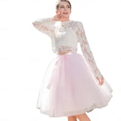 1950s Princess Rockabilly Knee Length Petticoat Hoop Skirt Tutu Under Skirt Solid Color Fancy Dress Women's Carnival Masquerade Party Evening Wear Cocktail Party Tea Party Adults' Skirt