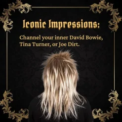 80s Rockstar Men Wig 80s Costume Accessory for Adults Long Spiky Mullet Wigs for Men and Women Carnival Rocker Cosplay Wig