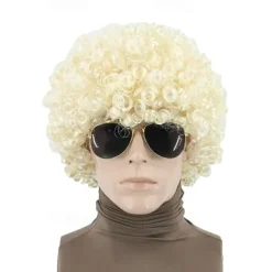 70s 80s Afro Wig Short Curly Wig for Men Women Halloween Disco Rock Wig Hippie Costume Wig For Carvinal