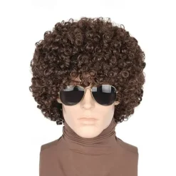 70s 80s Afro Wig Short Curly Wig for Men Women Halloween Disco Rock Wig Hippie Costume Wig For Carvinal