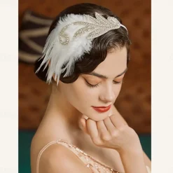1920s The Great Gatsby Flapper Headband The Great Gatsby Wedding Guest Collarless Fancy Dress Women's Halloween Carnival Masquerade Party Masquerade Wedding Reception Adults' Hair Band All Seasons