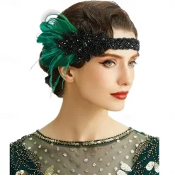 1920s The Great Gatsby Flapper Headband The Great Gatsby Wedding Guest Collarless Fancy Dress Women's Halloween Carnival Masquerade Party Masquerade Wedding Reception Adults' Hair Band All Seasons